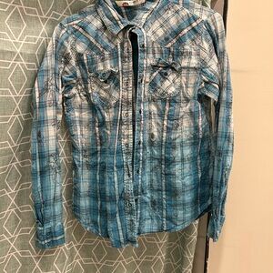 Timberland Light Blue Plaid Casual Shirt